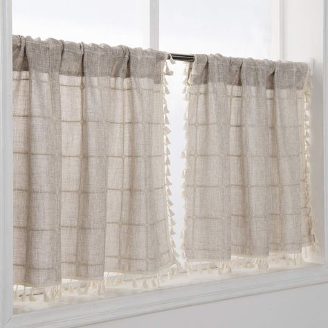 PRICES MAY VARY. -- Boho Kitchen Curtains with Tassels-- This tan tier curtain features classic embroidery lattice pattern on soft cotton linen fabric with cute fringe trim edge, add a touch of modern and bohemian style to your room, which made your room pop. -- Modern Farmhouse Kitchen Decor -- Made a perfect tassel kitchen curtains, vintage chic Bathroom window curtain, country gingham short window panels, under sink skirt, cabinet cover curtain. -- Curtains 45 Inch Length 2 Panels -- Our geom Boho Kitchen Curtains, Modern Kitchen Curtains, Modern Kitchen Window, Farmhouse Kitchen Curtains, Bathroom Window Curtains, Modern Farmhouse Kitchen Decor, Kitchen Window Curtains, Small Curtains, Tassel Curtains