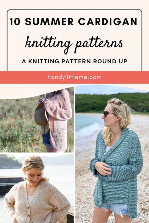 Summer cardigan knitting patterns. Make a light summer cardigan to wear with one of these patterns from my favorite designers! Knitting Inspiration Sweaters & Cardigans, Free Knitting Patterns For Women Cardigan, Summer Cardigan Knitting Pattern, Cotton Cardigan Pattern, Cardigans For Women Summer, Knit Summer Cardigan, Light Summer Cardigan, Cardigan Knitting Patterns, Knitting Space