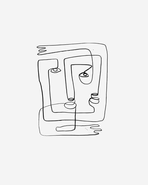 Minimalist Art Drawing, One Line Illustration, Abstract Art Drawing, Family First Tattoo, Art Abstrait Ligne, Fine Line Art, Face Line Drawing, Minimal Drawings, Minimalistic Art