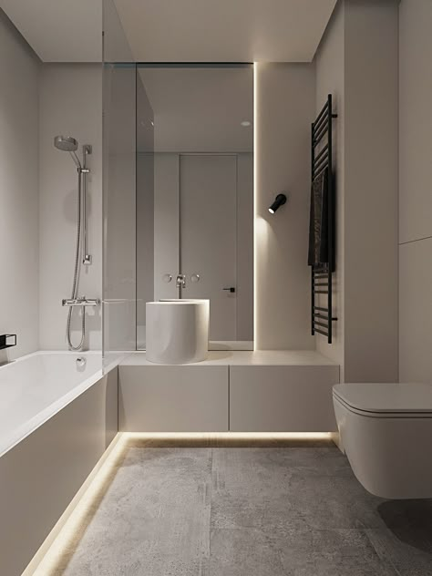 white on Behance White Stone Bathroom, Minimal Luxury Bathroom, Modern Minimalist Toilet, White Minimal Bathroom, White Minimalist House, White Minimalist Interior, White Modern Bathroom, Modern White Bathroom Design, Bathroom White