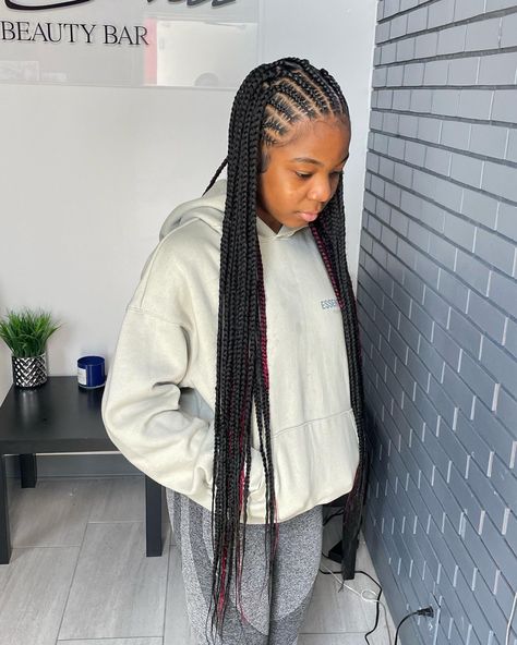 black girl hairstyles 
fulani braids 
tribal braids 
long braids Fulani Braids Peak A Boo, Fulani Braids No Design, Fulani Peak A Boo Braids, Medium Size Fulani Braids, Regular Fulani Braids, Fulani Braids Straight Back, Straight Back Fulani Braids, Fulani Braids Middle Part, Large Fulani Braids