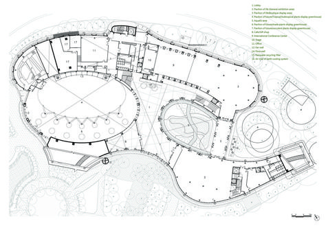 Taipei Flora Expo Pavilions,First Floor Plan, Pavilion of future Dream Future Life, Art Museum Architecture, Museum Flooring, Art Galleries Architecture, Form Architecture, Pavilion Plans, First Floor Plan, Architecture Design Process, Pavilion Architecture