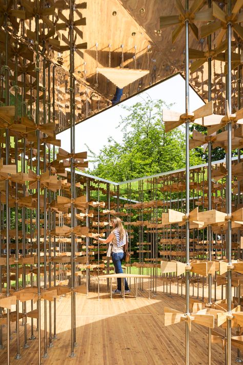 five line projects pinwheel pavilion Kinetic Architecture, Interactive Architecture, Museum Of Childhood, Pavilion Architecture, London Museums, Organic Architecture, Sustainable Architecture, Green Roof, Structural Engineering