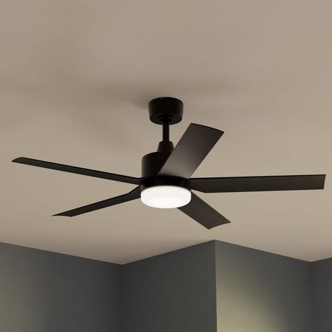 Harbor Breeze Reidsport 44-in Matte black Color-changing Integrated LED Indoor/Outdoor Downrod or Flush Mount Ceiling Fan with Light and Remote (5-Blade) Lowes.com Indoor Outdoor Ceiling Fan, Black Fan With Light, Minimalist Ceiling Fan With Light, Black Ceiling Fan With Light, Bedroom Ceiling Fan, Ceiling Fan Bedroom, Farmhouse Ceiling Fan, Large Ceiling Fans, Gym Room At Home