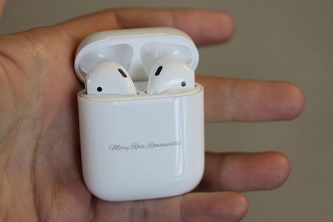 Laser Engraved AirPods - https://ipadlaserengraving.com/?p=14982 Airpods Engraving Ideas, Engraving Ideas For Airpods, Airpods Engraving, Airpods Names Ideas, Engraving Ideas Quotes, Mason Jars With Handles, Etched Wine Glasses, Apple Headphone, Engraving Ideas