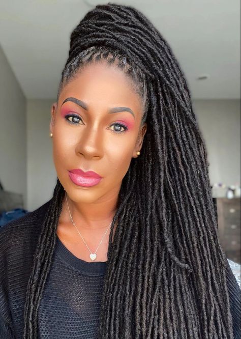 Locs In Corporate, Professional Dreadlocks Black Women, Professional Locs Black Women, Jet Black Locs On Black Women, Professional Loc Styles For Women, Pro Hairstyles, Style Short Locs, Hairstyles For Locs, Loc Twist