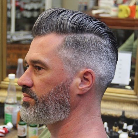 Faded Beard Styles, Short Pompadour, Haircuts For Balding Men, Balding Mens Hairstyles, Pompadour Haircut, Modern Pompadour, Pompadour Style, Long Beard Styles, Beard Styles Short