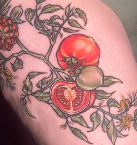 I Loved Every Second Of Doing These Tomatoes Tomato Plant Tattoo, Egg Tattoo, Tomato Tattoo, Metamorphosis Tattoo, Vegetable Tattoo, Legacy Tattoo, Tattoos 2023, Most Important Things In Life, Loyalty Tattoo