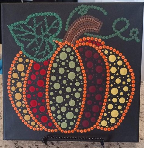 Dot Turkey Craft, Fall Dot Art, Pumpkin Dot Painting, Fall Dot Painting, Dot Painting Pumpkin, Pumpkin Dot Art, Halloween Mandala Dot Art, Fall Mandala Art, Halloween Dot Art