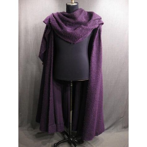 Costumes/Capes/Medieval Renaissance Capes/09013705 Cape with cowl,... ❤ liked on Polyvore featuring medieval, cloaks, all clothes, cape and historical Renfaire Outfit, Purple Cloak, Titus Andronicus, Fabric Illustration, Larp Ideas, Scarf Cape, Medieval Cloak, Purple Cape, Fantasy Items