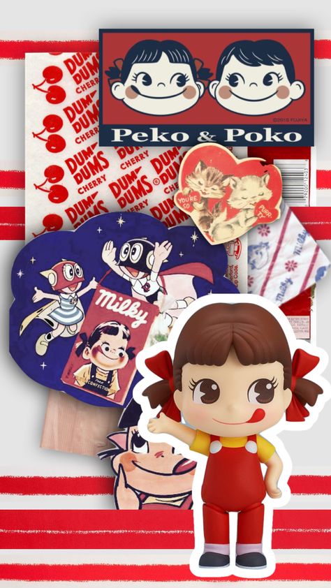 #redaesthetic #red #milky #candy #vintage #collage #japan #cute #peko Milky Candy, Peko Chan, Japan Cute, Scrapbook Inspo, Mail Gifts, Showa Era, Vintage Collage, Art Food, Red Aesthetic