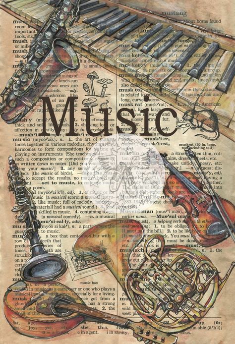 flying shoes art studio: MUSIC Arte Jazz, Mixed Media Drawing, Higher Art, Media Drawing, Journal D'art, 동화 삽화, طابع بريدي, Newspaper Art, Print Music