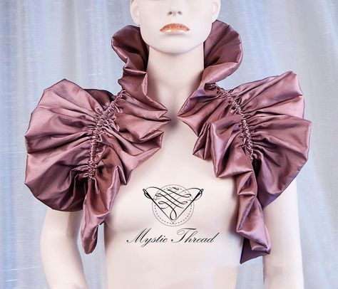 Antique/Dusky pink-puce shiny taffeta shrug bolero-gothic bolero-victorian bolero-shrug bolero-ruffle bolero-victorian bolero-gothic bolero by MysticThreadDesigns on Etsy https://www.etsy.com/listing/234081180/antiquedusky-pink-puce-shiny-taffeta White Shrug, Conceptual Fashion, Victorian Clothing, Illustration Fashion Design, فستان سهرة, Bolero Jacket, Dusky Pink, Gothic Outfits, Accessories Clothing