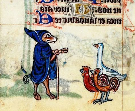 2 chickens, A duck and a priest? Medieval Doodles, Medieval Marginalia, Medieval Garden, Medieval Animals, Medieval Painting, Manuscript Illumination, Medieval Drawings, Medieval Manuscripts, Medieval Artwork