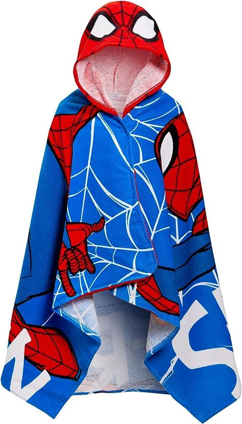 Spider-Man Hooded Towel 100% Cotton Dress Up Avengers Poncho Kids Bath Beach Towel Swimming Wrap Boys Changing Robe : Amazon.co.uk: Home & Kitchen Every Spider Man, Towel Poncho, Man Dress, Changing Robe, Marvel Merchandise, Poncho Wrap, Purple Gift, Hooded Poncho, Kids Beach Towels