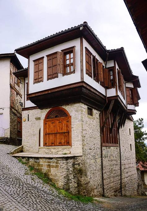 Turkish House Exterior, Bulgarian Architecture, Home Architecture Styles, Turkish Architecture, Gothic Furniture, Architecture Collage, Timber House, Stone Houses, Dream Design