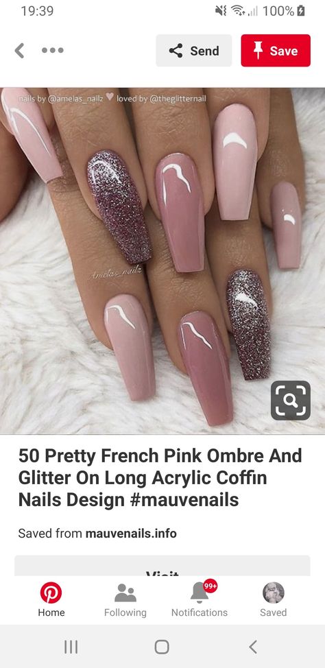 Mauve Nails Design, Mauve Nails, Nail Art Designs Summer, Twinkle Star, Hair Skin Nails, Nail Designs Glitter, Pink Sparkle, Coffin Nails Designs, Fancy Nails