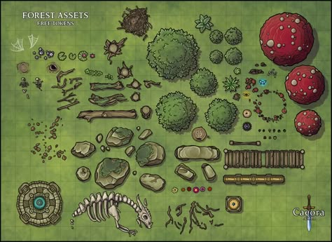 First Asset Contest! | Caeora on Patreon Dnd Map Assets Free, 2d Top Down Game Art, Dnd Map Assets, Board Game Map, Fantasy Cartography, Make Your Own Map, Map Assets, Create Your Own Map, Top Down Game