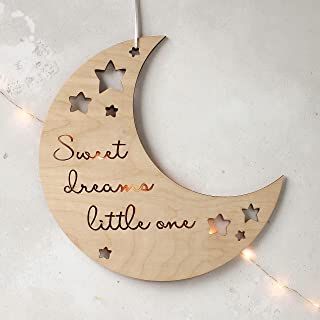 Moon And Stars Nursery, Star Themed Nursery, Stars Nursery, Stars Nursery Decor, Wooden Wall Signs, Moon Cut, Moon Nursery, Space Nursery, Dream Nurseries