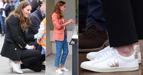 Kate Middleton Sneakers, Veja Kate Middleton, Veja Sneakers Kate Middleton, Gold Veja Sneakers Outfit, Rose Gold Sneakers Outfit, Best Veja Sneakers, Kate Middleton Veja Sneakers, Outfits With Veja Sneakers, Veja Esplar Outfit Women