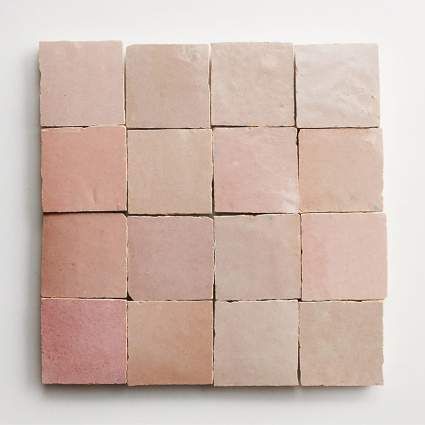 Decorative Floor Tile, Moroccan Zellige, Color Terracota, Cle Tile, Pink Tiles, Zellige Tile, Weathered White, Grout Color, Moroccan Tile