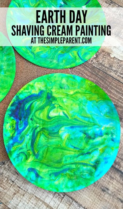 April Preschool, Shaving Cream Painting, Earth Activities, Earth Week, Earth Day Projects, Earth Craft, April Crafts, Earth Book, Earth Day Crafts