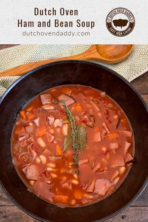 Ham Tomato Soup, Dutch Oven Ham And Bean Soup, Dutch Oven Ham, Oven Ham, 15 Bean Soup Recipe, 16 Bean Soup, Dutch Oven Soup, Ham And Cabbage Soup, Ham And Cabbage