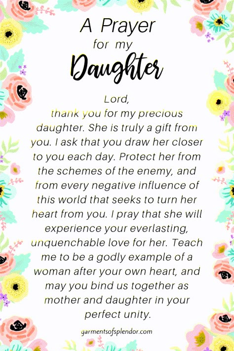 Praying For Your Daughter, Daughter Blessing Quotes, Prayers For Mother Daughter Relationship, Mother Daughter Room Sharing Ideas, Prayer For Daughter Relationships, Prayers For My Daughters, A Prayer For My Daughter, Prayer For My Daughter, Pray For My Daughter