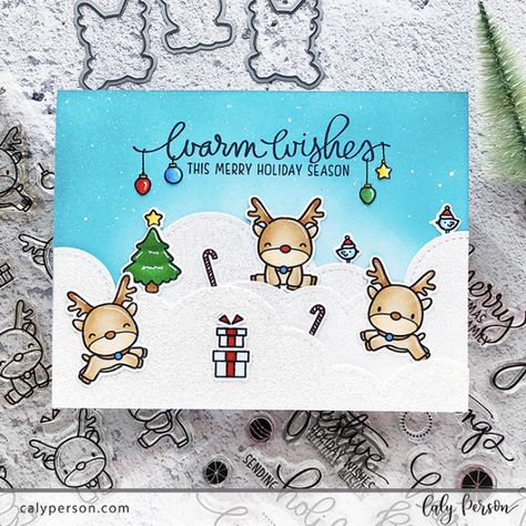 Mama Elephant Reindeer Games, Jingle Greetings Mama Elephant Reindeer Games, Christmas Card Reindeer, Christmas Cards Handmade Kids, Tiny Stamps, Reindeer Cards, Elephant Cards, Mama Elephant Cards, Elephant Christmas, Christmas Cards 2018