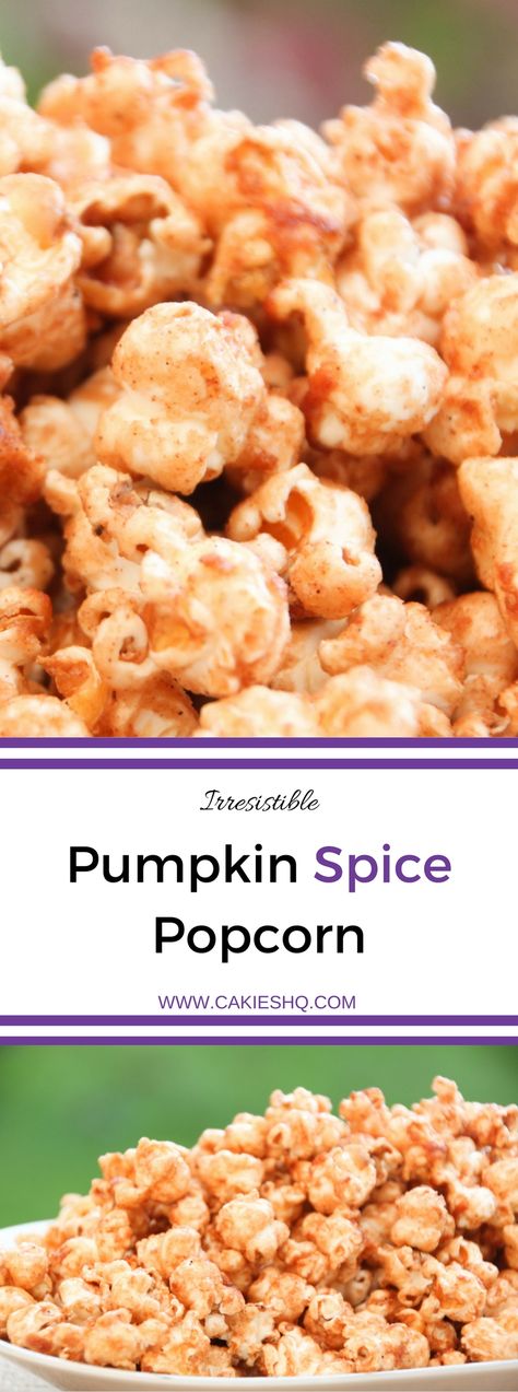 Pumpkin Spice Popcorn (Speculaas Popcorn) is the perfect snack for the fall and winter. This recipe is super delicious and easy to make. An irresistible pumpkin spice / speculaas spice snack. Pumpkin Spice Popcorn, Pumpkin Popcorn, Pumpkin Spice Snack, Popcorn Pumpkin, Snack Halloween, Spiced Popcorn, Popcorn Treats, Calorie Count, Easy Thanksgiving Recipes