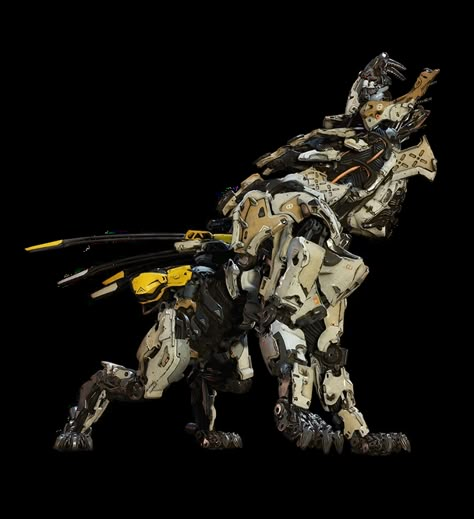 The Sawtooth is a machine in Horizon Zero Dawn. It is a medium-sized Combat Class machine, one of the first known machines of this class. It was developed by the artificial intelligence (AI) HEPHAESTUS as a graduation in its efforts to protect Zero Dawn terraforming machines from human predation. Unlike the Zero Dawn terraforming machines, which were designed and controlled by Zero Dawn’s governing AI GAIA, the Sawtooth was designed by HEPHAESTUS, which had previously manufactured the... Horizon Zero Dawn Robot, Robot Drawing, Robot Wallpaper, Robot Animal, Arte Robot, Like A Lion, Horizon Zero Dawn, Robot Design, Robots Concept