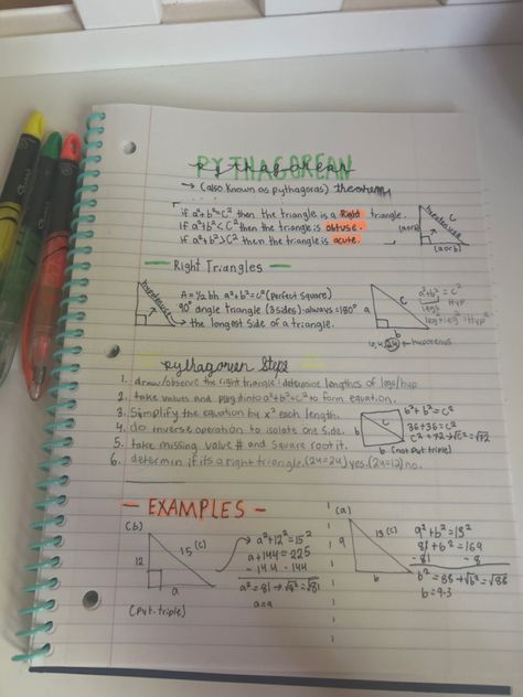 Algebra 2 :Pythagorus theorem notes #handwriting Algebra Study Notes, Freshman Algebra Notes, Algebra 1 Notes Aesthetic, Aesthetic Algebra 1 Notes, Algebra 2 Notes Aesthetic, Algebra 1 Notes, Math Notes Algebra Formula, Algebra 2 Notes, Pre Algebra Notes