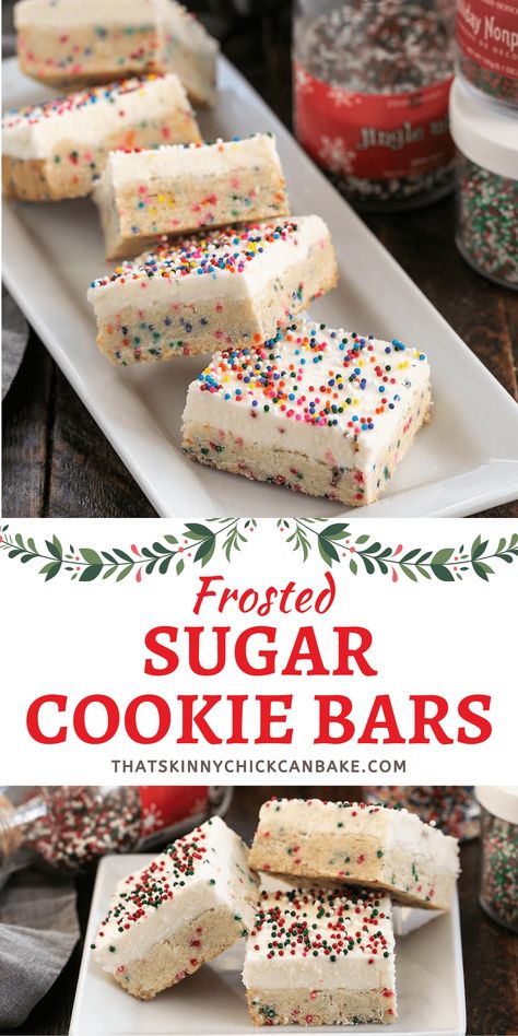 Cookie Bars 9x13, Sugar Cookie Bar, Buttery Sugar Cookies, Cookie Bars Easy, Cookie Base, Sugar Cookie Bars, Holiday Favorite Recipes, Festive Desserts, Sugar Cookie Frosting