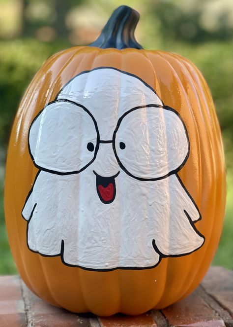 Easy Fall Pumpkin Painting, Paint Ideas For Pumpkins Easy, Painted Jackolantern Faces, What Should I Paint On My Pumpkin, Pumpkin Designs Painted Disney, Easy Toddler Pumpkin Painting, What To Paint On My Pumpkin, Cute Paint Pumpkin Ideas, South Park Pumpkin Painting