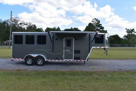 Used 2020 Harmar 3 Horse Trailer with Living Quarters :: Dixie Horse & Mule Co Tack Store, Horse Trailer Living Quarters, Trailer Living, Cattle Ranching, Horse Trailers, Horse Trailer, Quarter Horse, Trailer, Horses