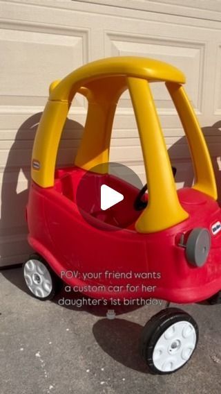 Samantha Stoddard | diy & furniture flips on Instagram: "Toy Car Makeover! 🚗 

#ad These little cars are iconic, but let’s refresh it and give it a makeover with @krylonbrand spray paint! 

Igrabbed some pink, silver, and white in the Krylon Fusion All-In-One line to paint the different parts of the car. This line has a built in primer and is meant for plastic, metal and other surfaces. Then, I sealed it off with a clear coat that will prevent the colors from fading in the sun ☀️

Finally, I created the cutest little front emblem and license plate for my friend’s daughter. This little makeover is such a fun way to customize toys for your little one, and you can often find these at thrift stores or Facebook marketplace! And even better, they’re perfect for inside play as the winter quickly Diy Little Tikes Car Makeover, Little Tikes Car Makeover, Car Makeover, Kids Wagon, Diy Furniture Flip, Birthday Painting, Furniture Flips, Painting Plastic, Little Tikes