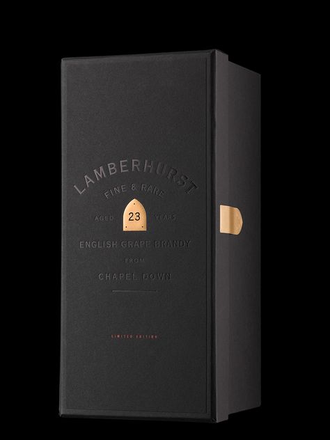 Lamberhurst — The Dieline - Branding & Packaging Design Grape Brandy, Packaging Box Design, Luxury Box Packaging, Ben Johnson, Luxury Packaging Design, Black Packaging, Perfume Packaging, Wine Packaging, Box Packaging Design