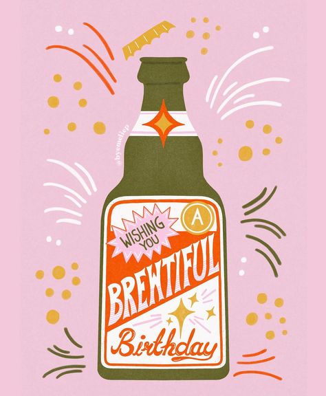 Just finished @jessmillerdraws @skillshare course: “Hand Lettering for Illustrators: Creating Greeting Cards in Procreate”. Lettering has been a bit tricky for me, especially when it comes to combining it with illustration, but got some really useful tips from this course so I’m motivated to keep practicing! ✍️ Here’s my finished class project, I’m not entirely happy with the decorations around the bottle and the color combo, but changed them so many times so I think I just have to leave it l... Retro Birthday Illustration, Birthday Illustrations, Make Greeting Cards, Keep Practicing, Birthday Illustration, Card Inspo, Procreate Lettering, Retro Birthday, Class Projects