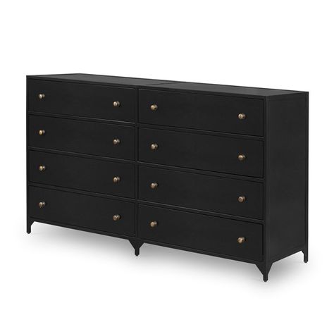 Bedroom | Belmont 8 Drawer Metal Dresser-Black Metal Dresser, Dresser Black, Four Hands Furniture, Scandinavian Lighting, Office Storage Solutions, Hosting Essentials, Small Space Design, Modern Office Chair, Dining Lighting