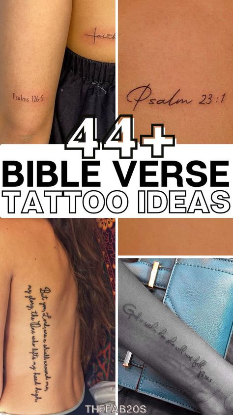 Looking for meaningful bible verse tattoo ideas? We LOVE these bible verse tattooos for women. Whether its minimal and simple, or bold and beautiful chekc it out Best Scripture Tattoos, Proverb Tattoos Women, Bible Verse Memorial Tattoo, Proverbs 28:1 Tattoo, Roman Bible Verse Tattoo, He Is With Me Tattoo, Biblical Quote Tattoos For Women, Bible Text Tattoo, Girl Bible Verses Tattoos