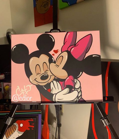 11 x 14 canvas painting Painting Ideas On Canvas Simple, Disney Room, Disney Canvas Art, Easy Painting Ideas On Canvas, Disney Canvas, Disney Paintings, Easy Painting Ideas, Canvas Drawing, Small Canvas Paintings