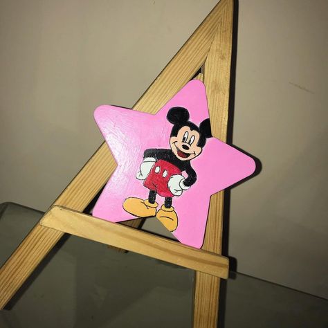 Himanshi Rai’s Instagram profile post: “Mickey Mouse🖤❤️🤍💛 . . Material used Mini star shaped canvas- @itsybitsycraftstore Acrylic paint Paint brushes- @camlin_official . .…” Paint Paint, Star Shape, Paint Brushes, Acrylic Paint, Minnie Mouse, Acrylic Painting, Instagram Profile, Canvas Painting, Paint