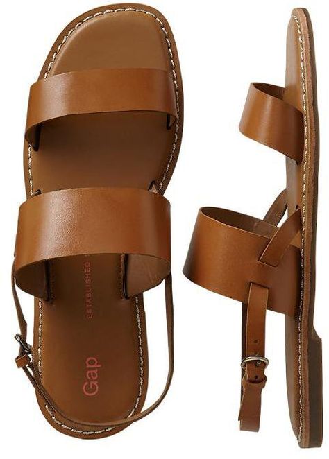 Pin for Later: These Summer Sales Deliver Shoes For Every Girl — Pinkie Swear! Gap Flat Sandals Cognac Sandals, Everyday Sandals, Simple Summer, Summer Sandals, Comfortable Sandals, Crazy Shoes, Pretty Shoes, Shoe Obsession, Beautiful Life