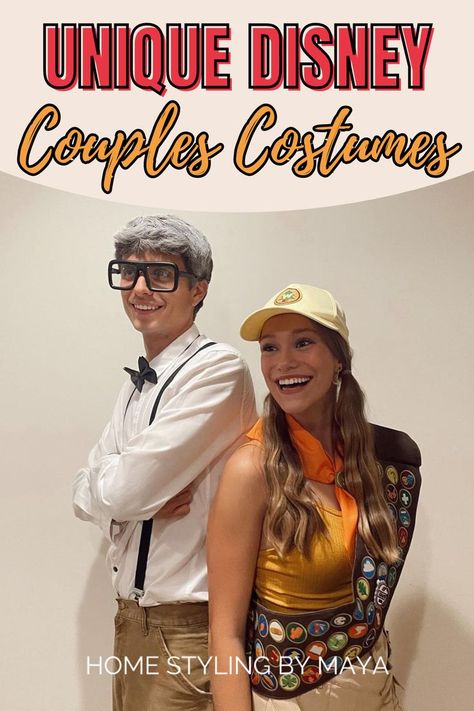 disney couples costumes, halloween costumes for couples Movie Characters Couples Costumes, Funny Disney Couple Costumes, Lilo Stitch Couple Costume, Disney Themed Couples Costumes, Couples Baseball Costumes, Couples Up Costume, Disney Character Couples Costumes, Geeky Couples Costumes, Disney Costume Couple Ideas