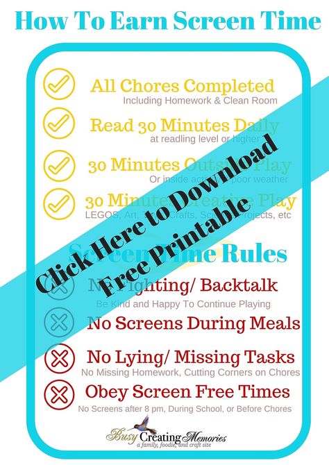 Learn how to Teach Kids Responsible Screen Time usage. How parents can create a balance between electronic devices and other Kids activities, a FREE app to help regulate and teach proper usage, Plus a FREE Printable with Screen Time Rules #OurPact (AD) No Screen Time Until, Earning Screen Time For Kids, Summertime Screen Time Rules, Screen Time Rules Printable, No Screen Time, Screen Time Chart, Reduce Screen Time, Summer Rules, Screen Time Rules