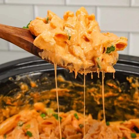 Crock Pot Buffalo Chicken Pasta - THIS IS NOT DIET FOOD Slow Cooker Buffalo Chicken Mac N Cheese, Buffalo Chicken Crock Pot Recipes, Buffalo Ranch Chicken Pasta Crockpot, Crockpot Buffalo Mac And Cheese, Buffalo Mac And Cheese Recipe Crockpot, Slow Cooker Buffalo Chicken Pasta, Buffalo Chicken Mac And Cheese Crock Pot, Buffalo Chicken Pasta Crock Pot, Buffalo Ranch Pasta