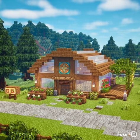 Mc Farm, Minecraft Cute Builds, Minecraft Gardens, Minecraft Garden Ideas, Minecraft Greenhouse, Real Minecraft, Minecraft Japanese, Minecraft Garden, Aesthetic Minecraft