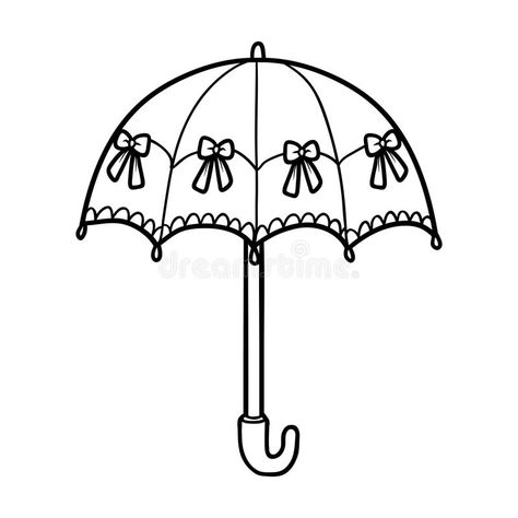 Coloring book for children, umbrella stock illustration Page Painting, Umbrella Clipart, Cute Umbrella, Umbrella Illustration, Girl With Umbrella, Cute Umbrellas, Calendar Numbers, Black And White Girl, Clipart Black And White