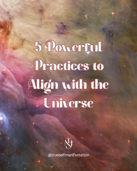 Aligning with the Universe involves tuning into a sense of flow, connection, and trust in a greater cosmic order. When we are aligned with our True Self, we are more open to the energy of the Universe and can manifest more easily. When we align with the Universe, it means that we are free of blocks and barriers that are getting in the way of connecting to something bigger than us. It’s the energy that is beyond us but is connected to all of the things. These powerful practices foster a deepe... Something Big, True Self, The Universe, The Things, The Fosters, Universe, Sense, Energy