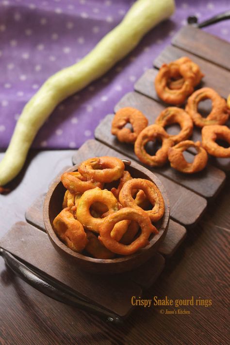 Snake gourd rings recipe | Pudalangai Bajji recipe Snacks Snake Gourd Recipes, Snake Gourd Recipes Indian, Tamilnadu Recipes, Gourd Recipes, Bajji Recipe, Murukku Recipe, Snake Gourd, Diwali Snacks, Bottle Gourd